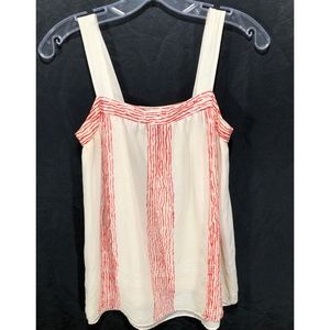 Gap Cream Silk Tank with Red detail.  Size Sm.